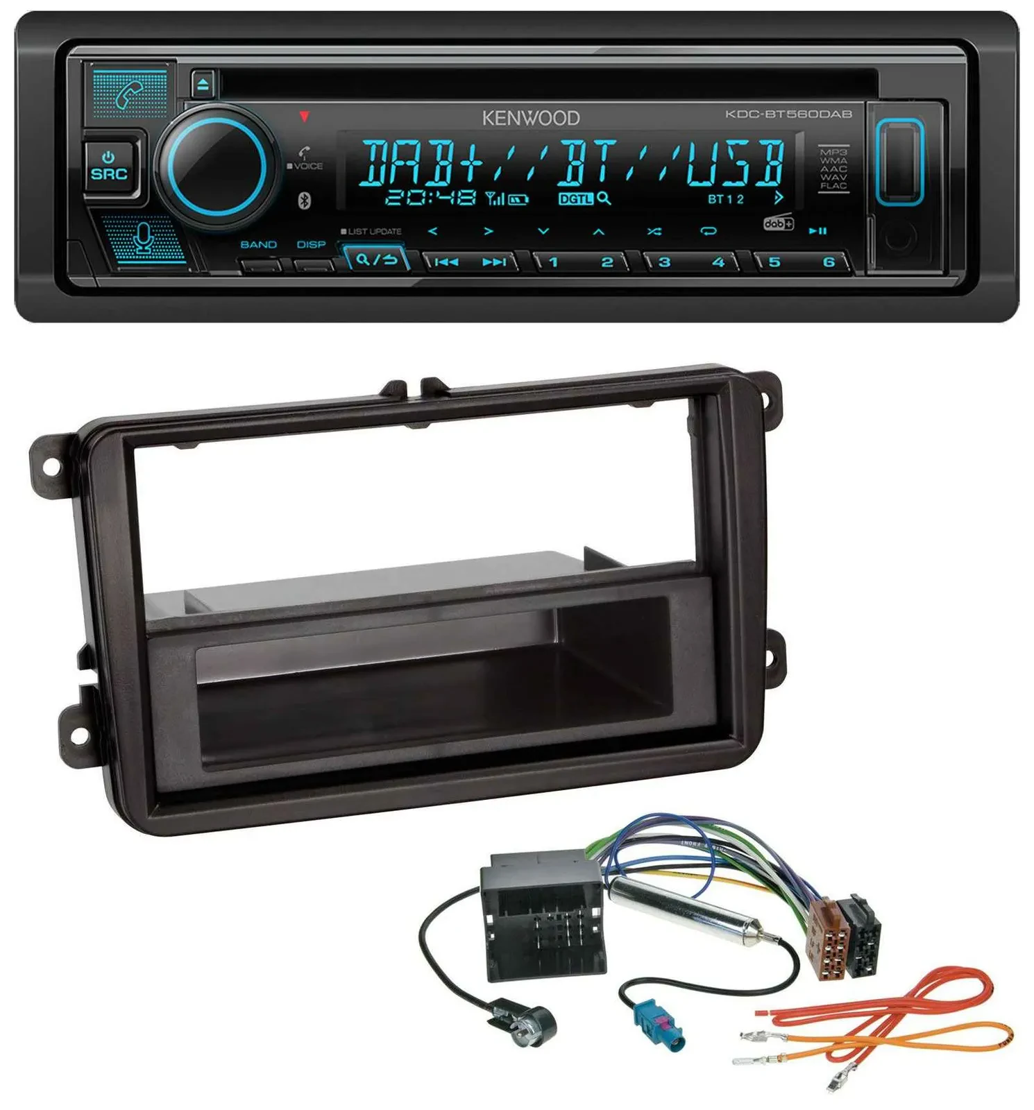 Автомагнитола Kenwood Bluetooth DAB CD MP3 USB для Skoda Fabia/Octavia/Rapid/Roomster