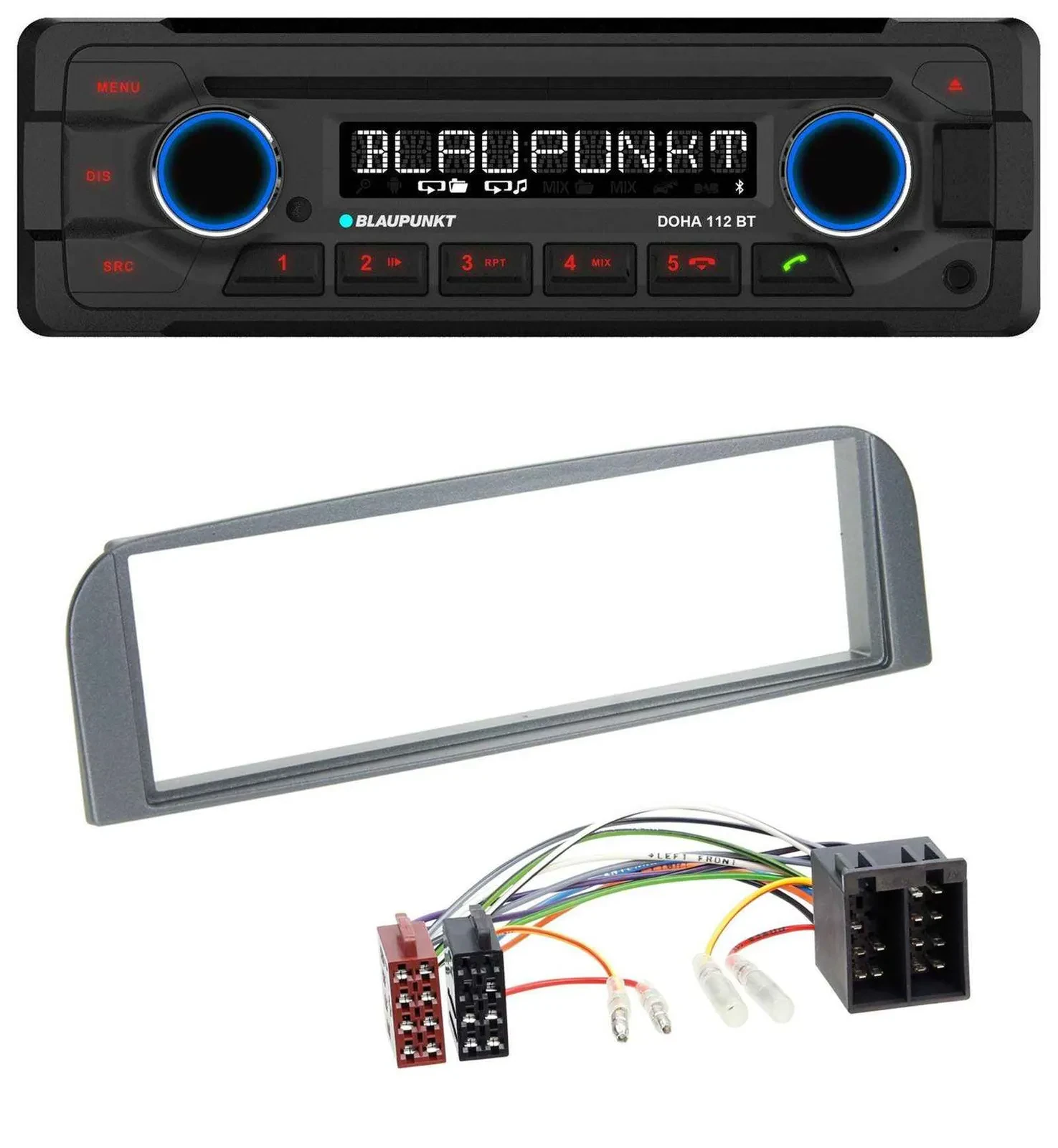 Автомагнитола для Alfa Romeo 147, GT Blaupunkt Bluetooth, USB, AUX, MP3, CD антрацит