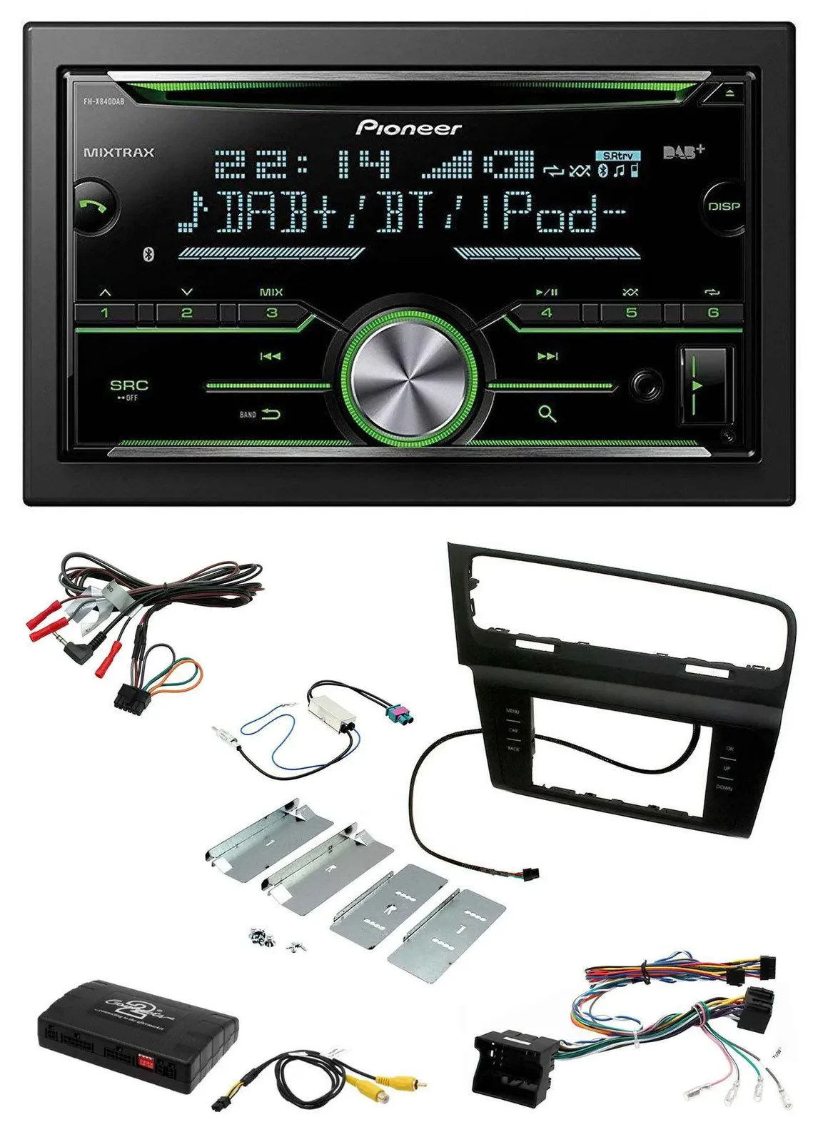 Pioneer Bluetooth Lenkrad DAB 2DIN USB CD Autoradio für VW Golf VII 7 2012-2018