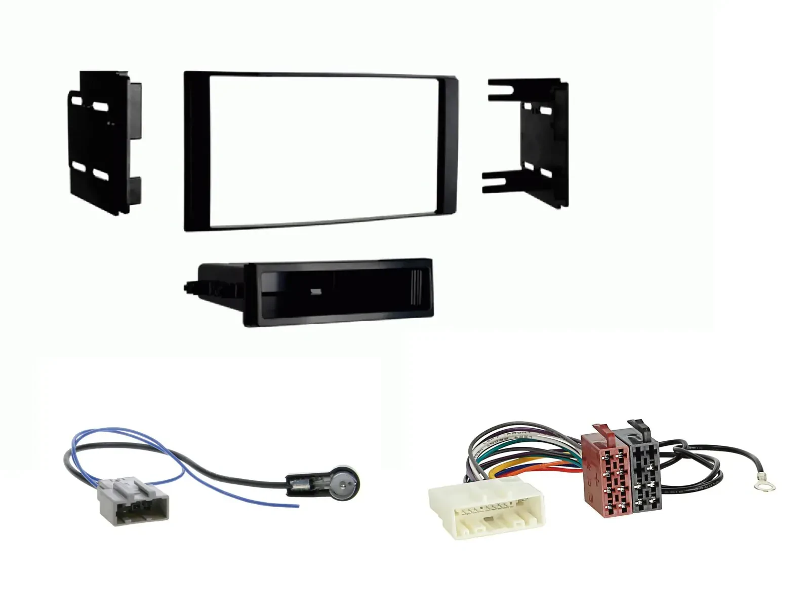 Einbauset DIN Autoradio für Nissan Micra 2013-2017 schwarz matt