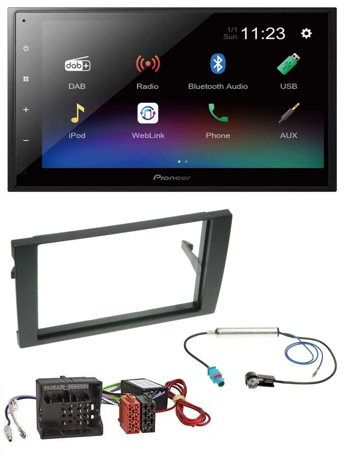 Pioneer USB Bluetooth DAB 2DIN MP3 Autoradio für Audi A4 B7 04-08 Aktivsystem MO