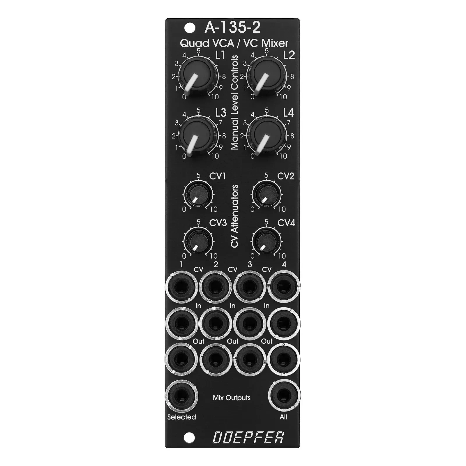 Модульный студийный синтезатор Doepfer A-135-2v Mini Quad VCA / VC Mixer Vintage Edition