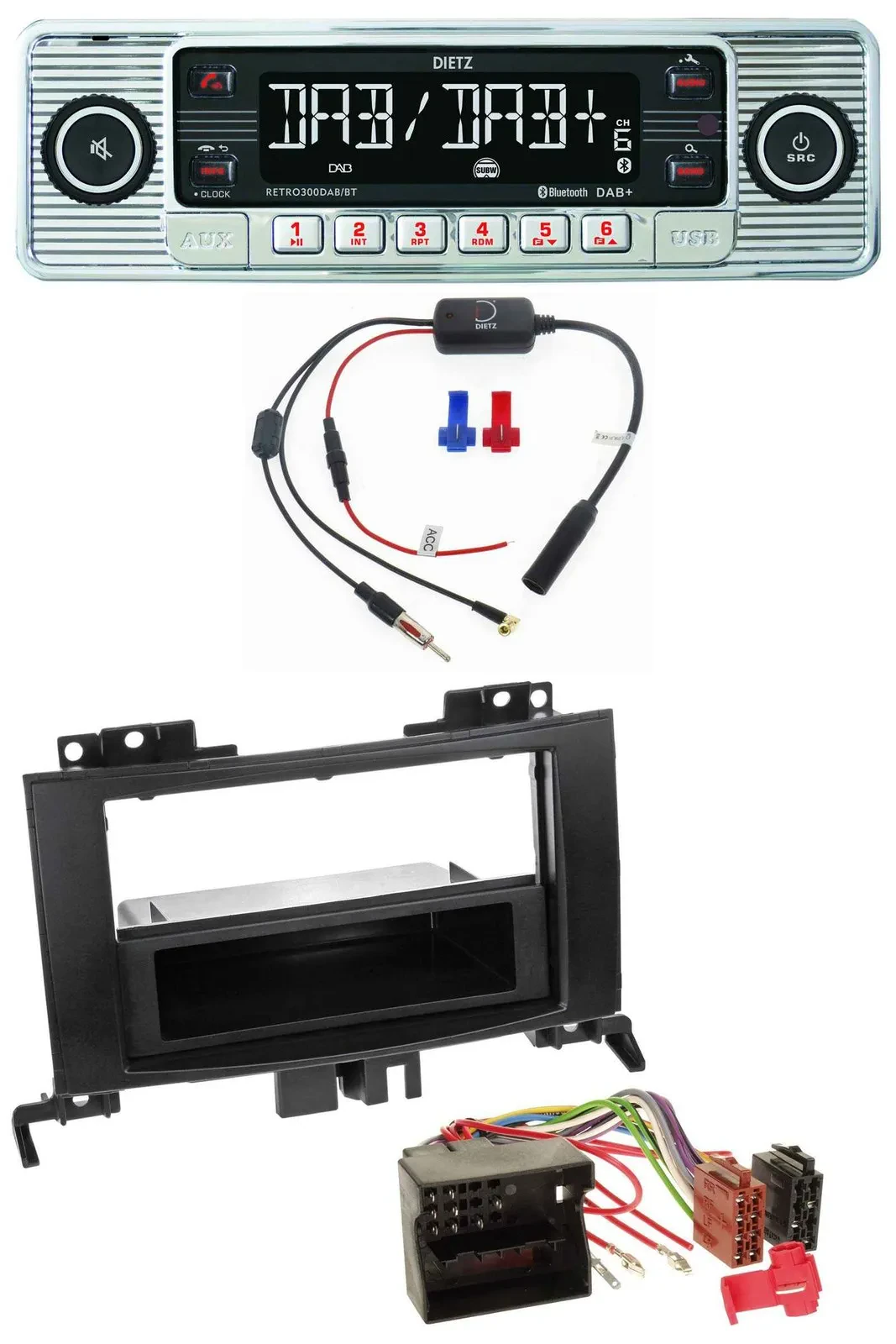Dietz DAB USB MP3 Bluetooth Autoradio für Mercedes Sprinter ab 06 schwarz