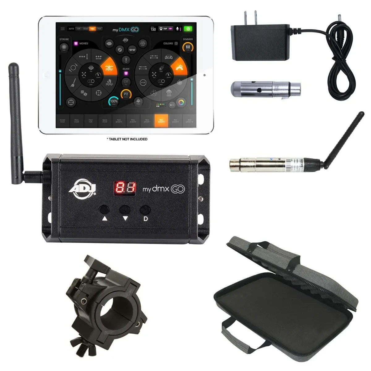 ADJ myDMX Go w Blizzard wiCICLE XMIT Transmitter & Skywire Receiver Pack