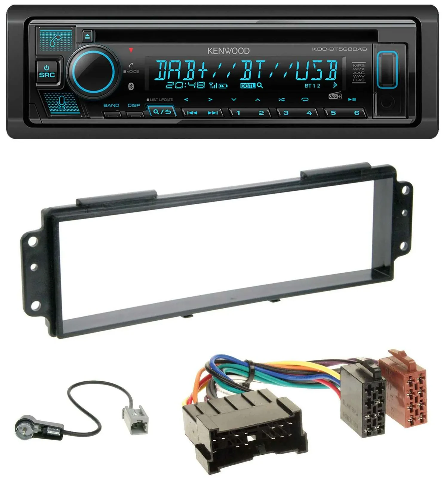 Автомагнитола Kenwood Bluetooth DAB CD MP3 USB для Kia Picanto (2008–2011)