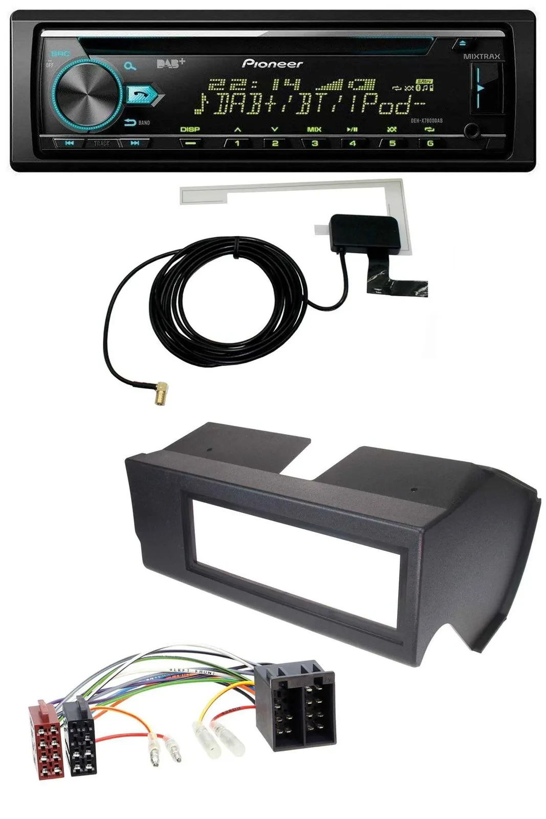 Автомагнитола для Fiat Panda (до 2002) Pioneer MP3, CD, USB, DAB, AUX, черный