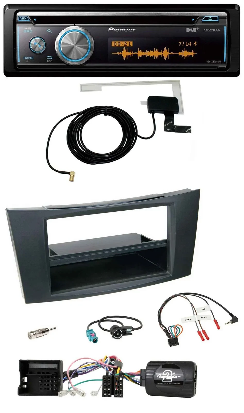 Автомагнитола для Mercedes E-Class 2002–2008 Pioneer Bluetooth, DAB, USB, CD, поддержка управления с руля