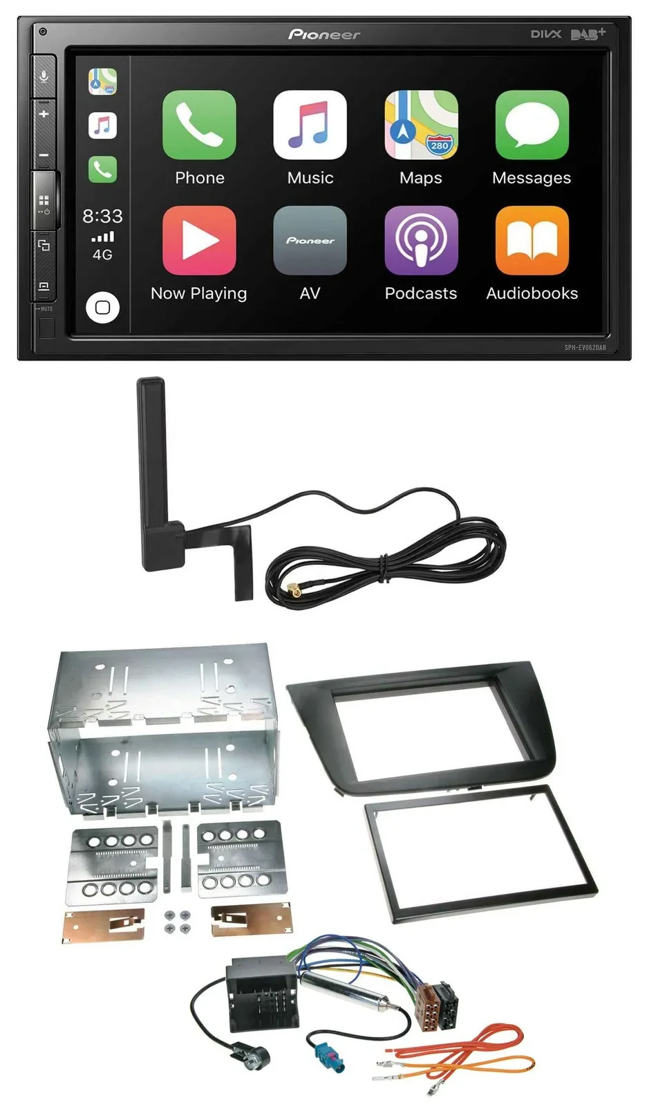 Pioneer USB 2DIN Bluetooth DAB MP3 Autoradio für Seat Altea Toledo Altea XL schw