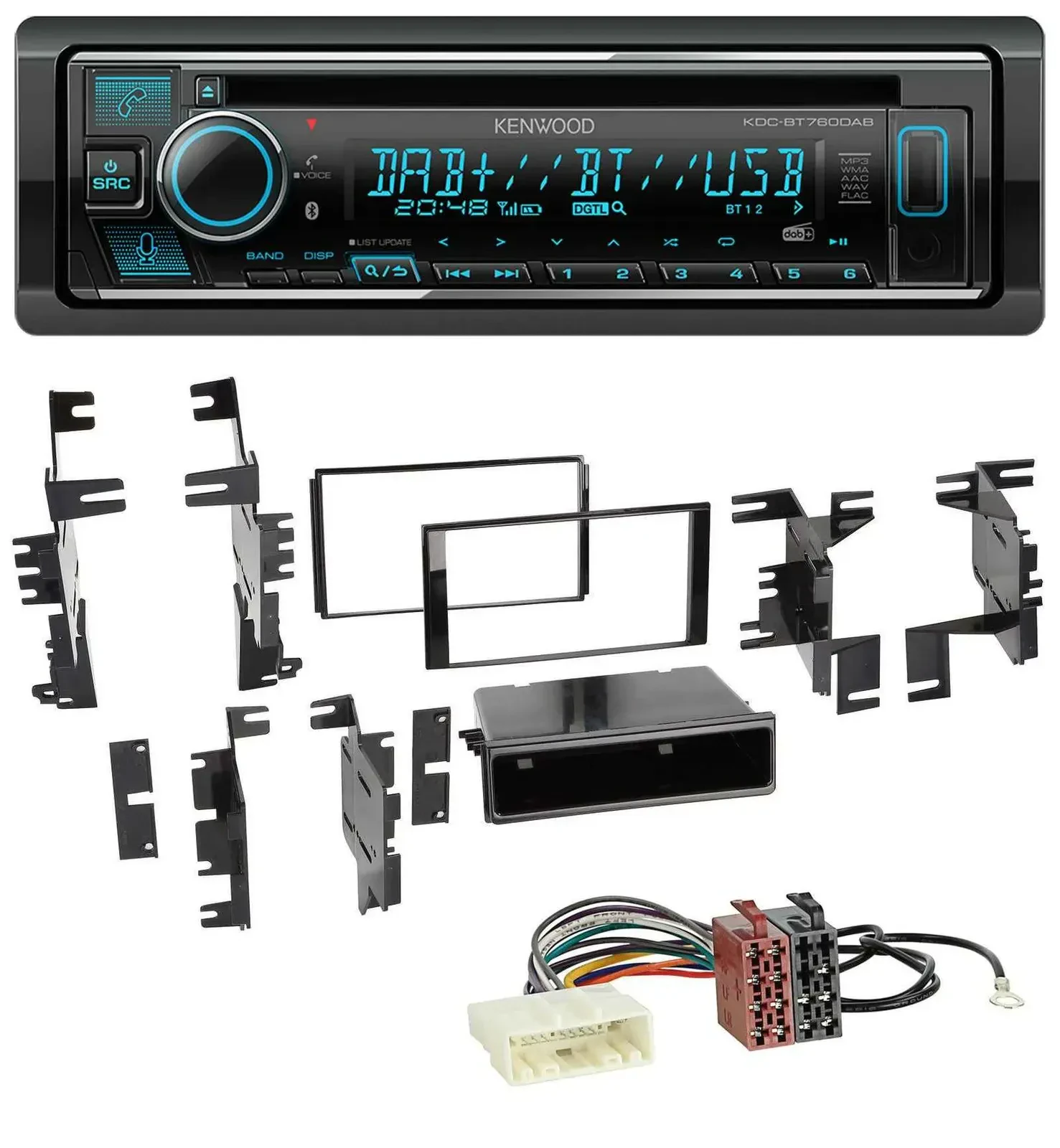 Автомагнитола Kenwood MP3 Bluetooth DAB USB CD для Nissan Quest, Rogue (с 2011), Titan
