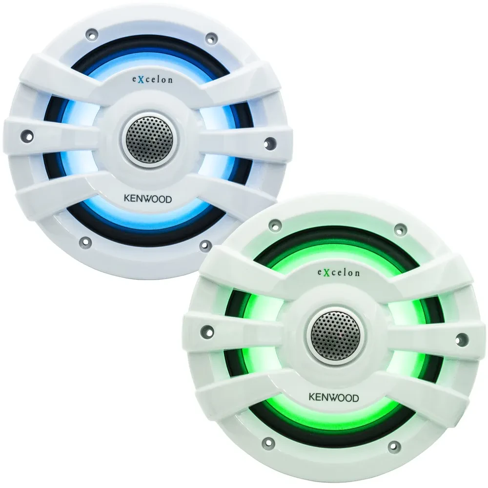 Динамики для морского применения Kenwood eXcelon XM77WL 7.7" коаксиальные, белые, с LED-подсветкой