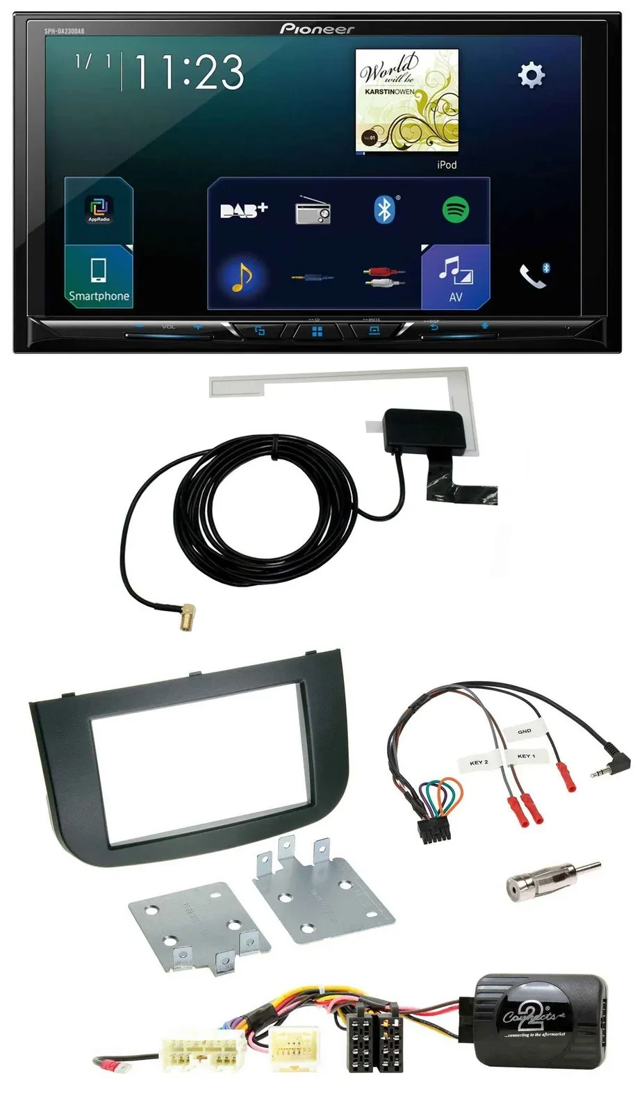 Pioneer 2DIN DAB USB Lenkrad Bluetooth Autoradio für Mitsubishi Colt 2008-2020