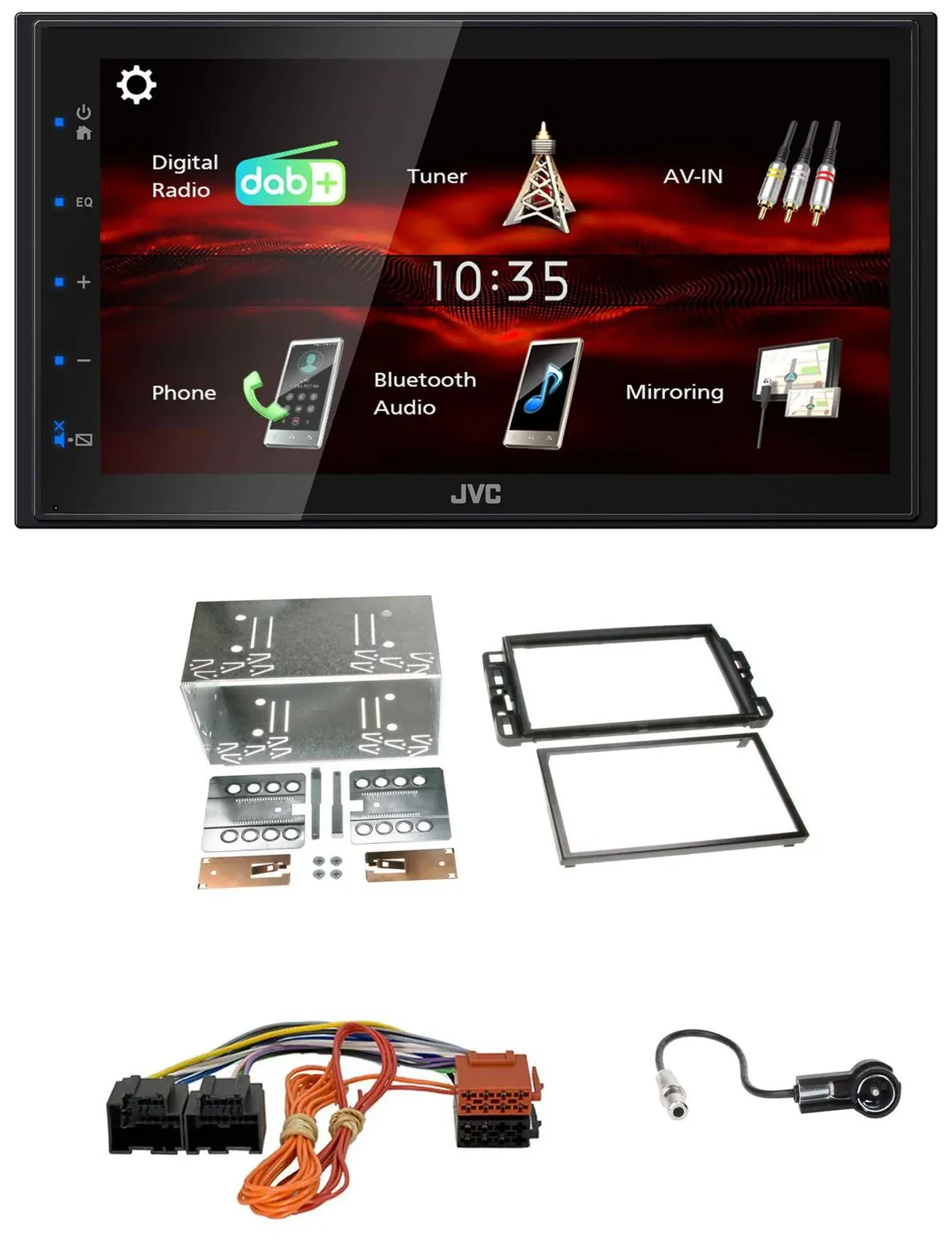 Автомагнитола JVC 2DIN USB Bluetooth MP3 DAB для Cadillac BLS (2006–2010)