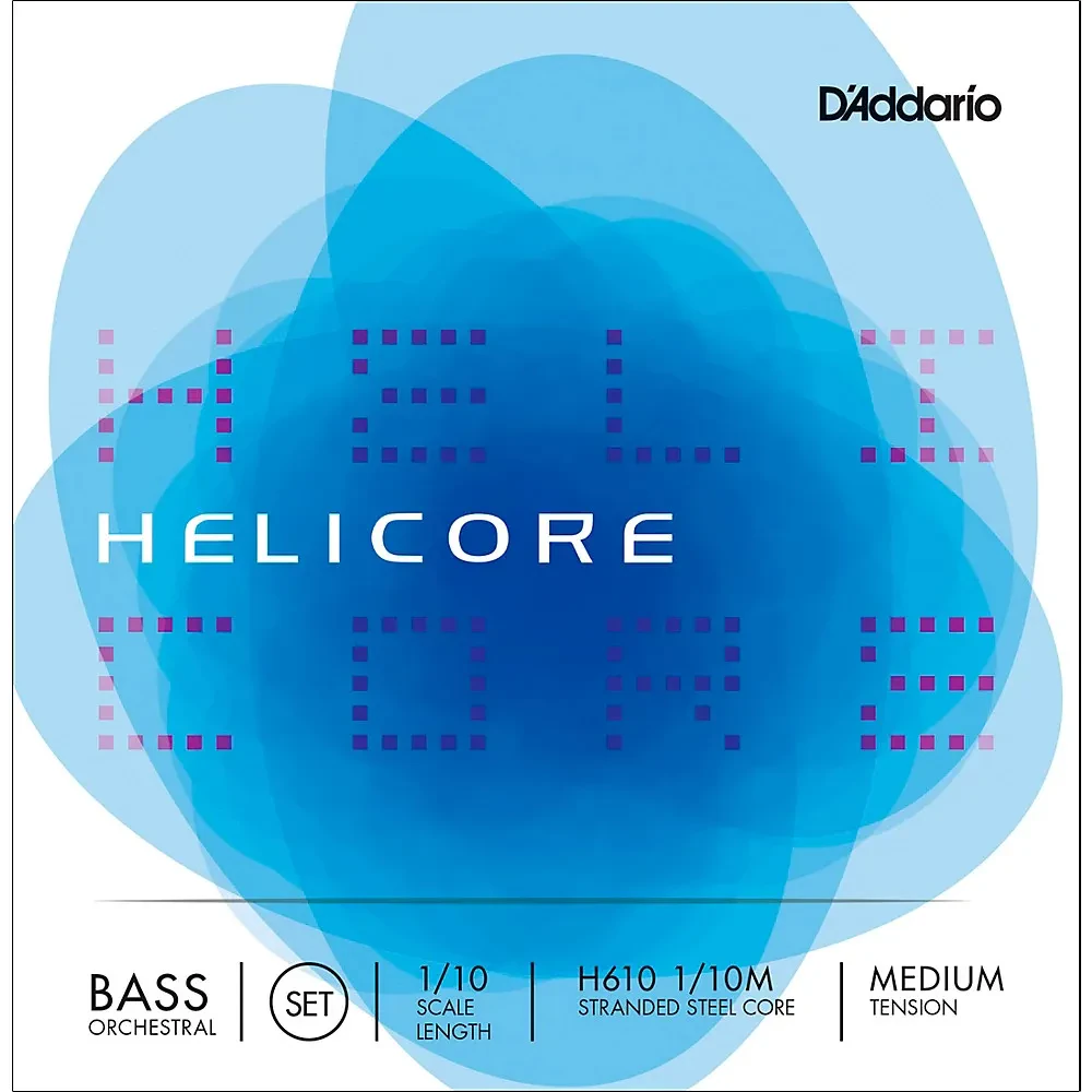 Струны для контрабаса D'Addario Helicore Orchestral 1/10 (набор, 4 шт., среднее натяжение)