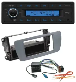 VDO AUX 1DIN MP3 USB Autoradio für Seat Ibiza (ab 08) conemaragrau