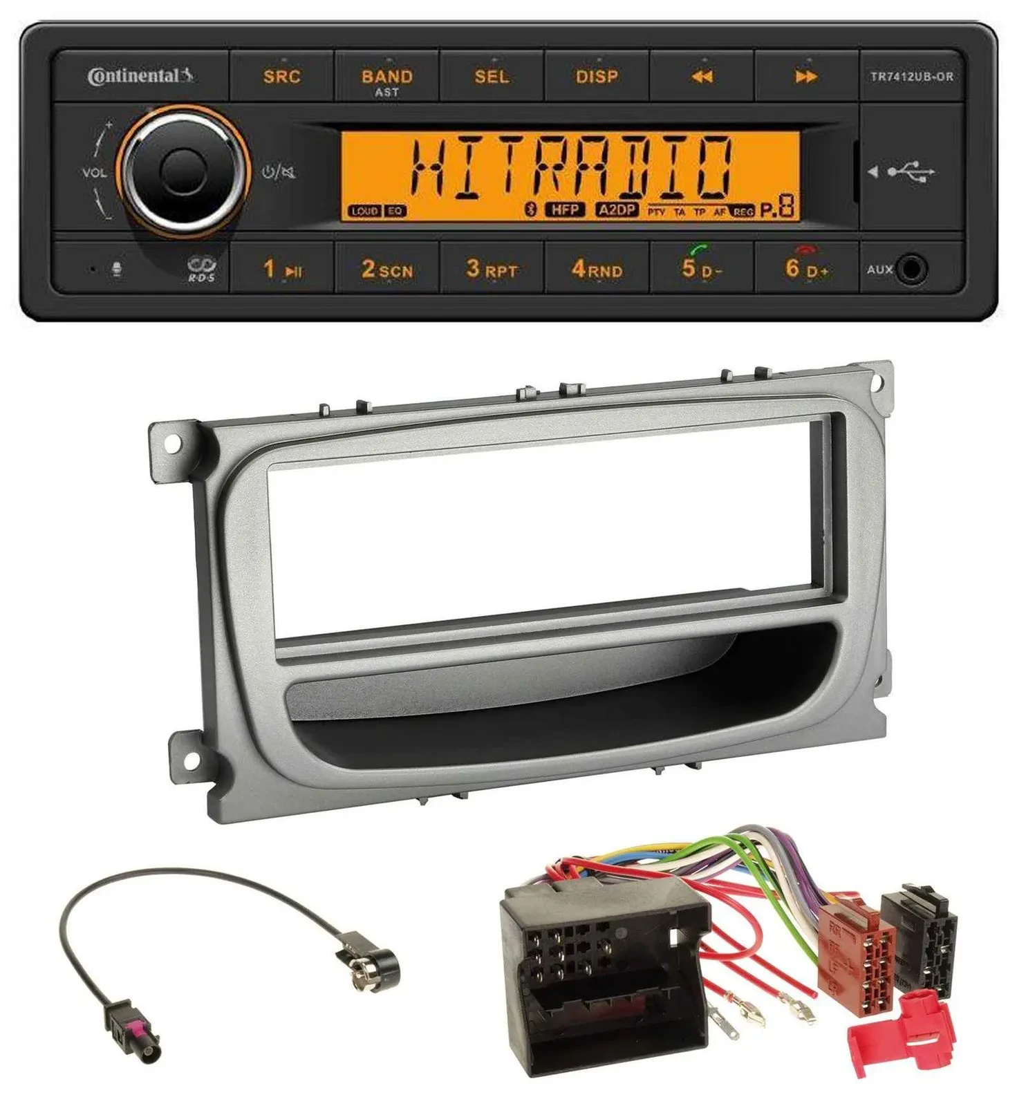 Continental MP3 Bluetooth AUX USB Autoradio für Ford Mondeo S-Max 07-14 silber A