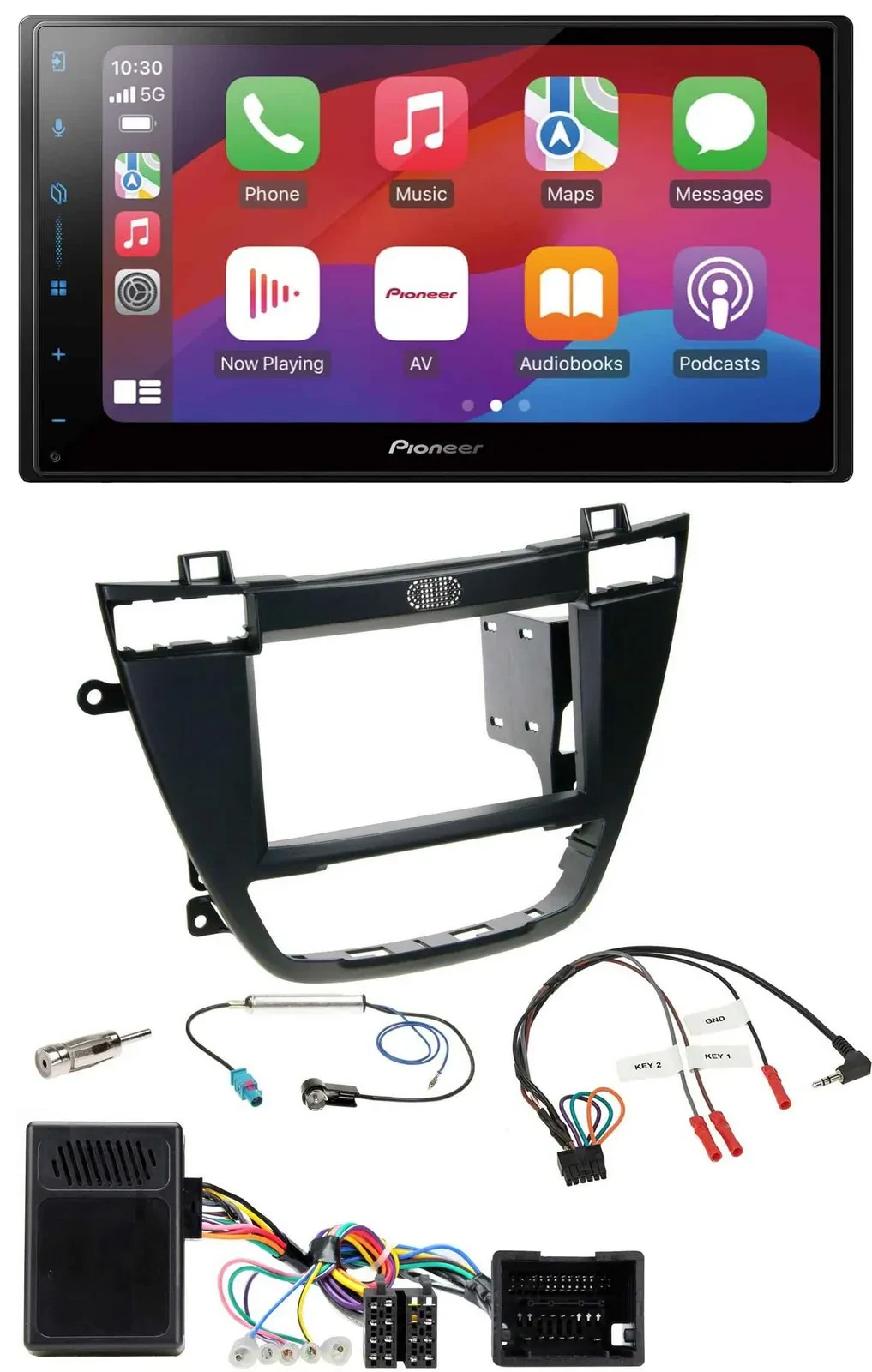 Pioneer DAB USB Lenkrad Bluetooth 2DIN Autoradio für Opel Insignia ab 08 schwarz
