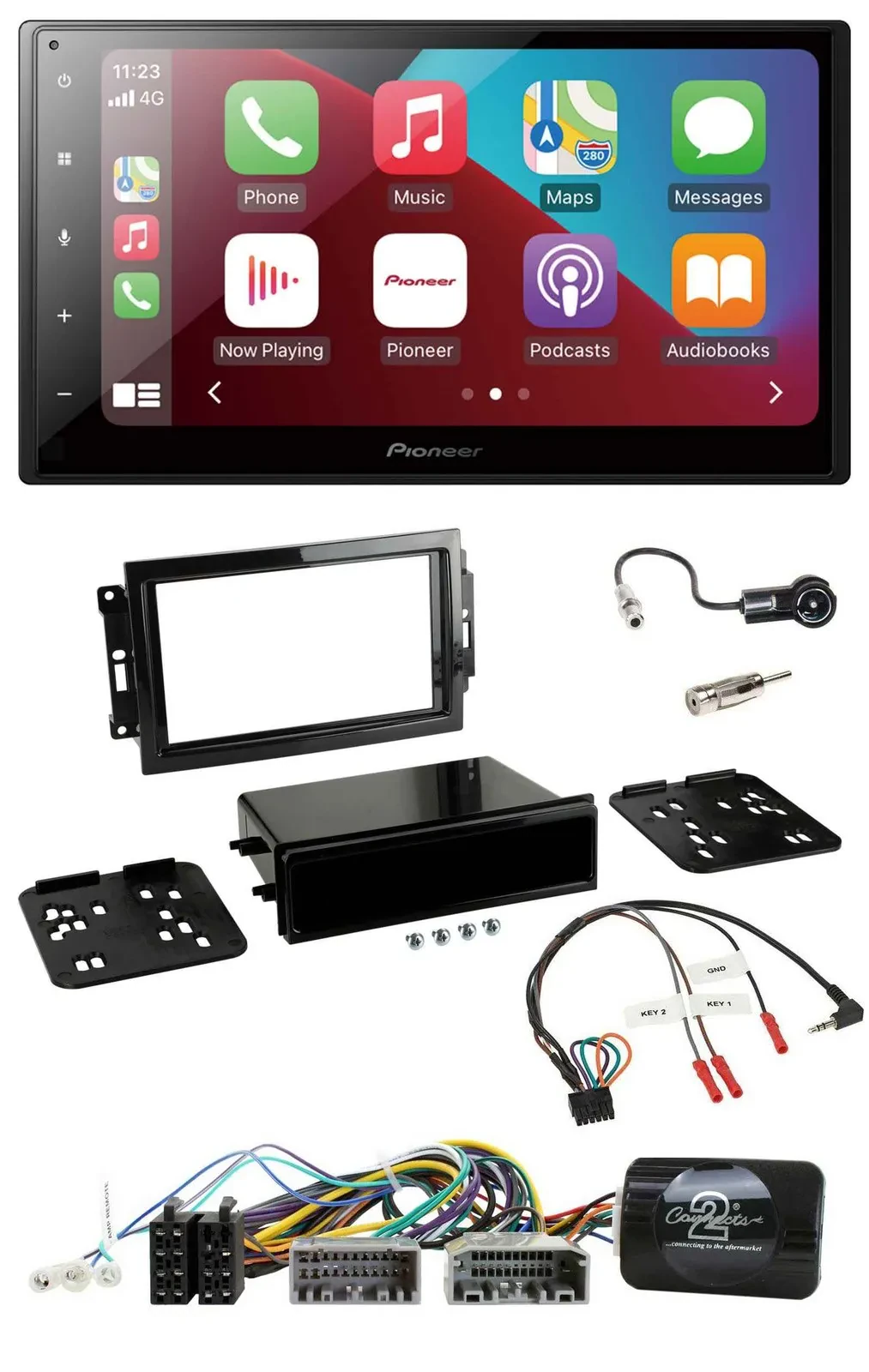 Автомагнитола Pioneer 2-DIN, DAB, Bluetooth, USB, поддержка управления с руля для Dodge/Jeep