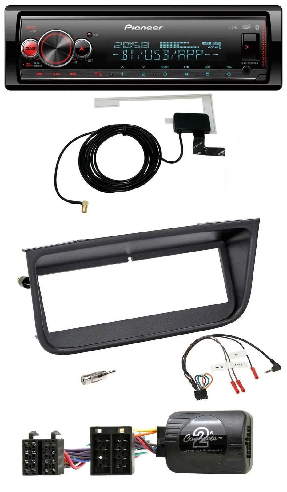 Pioneer Bluetooth DAB USB Lenkrad Autoradio für Peugeot 406 2002-2005