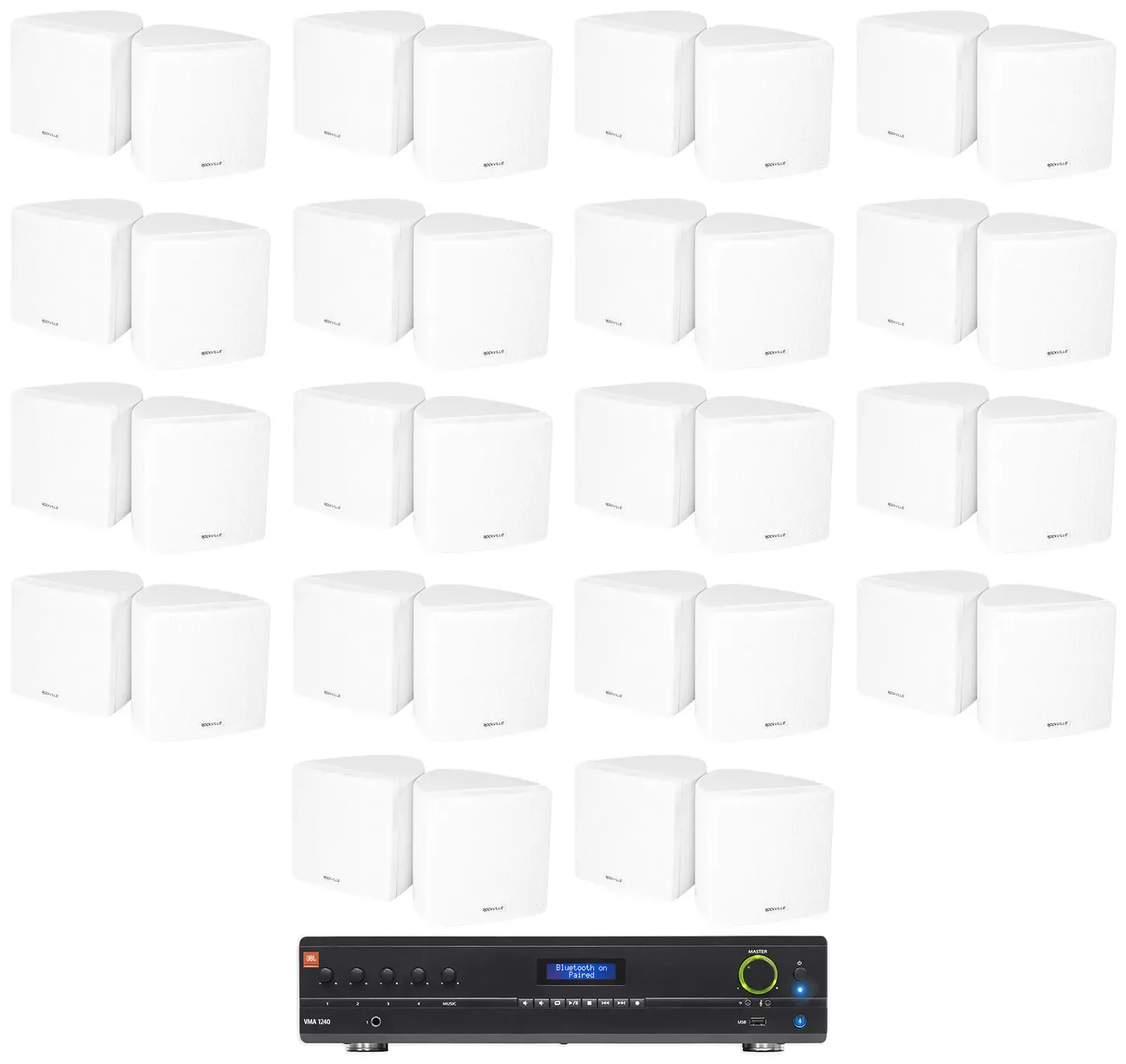 Настенная акустика JBL Cube 70v White с усилителем (36 штук)