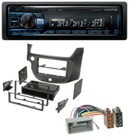 Alpine USB Bluetooth DAB MP3 Autoradio für Honda Jazz (ab 2009) dunkelgrau