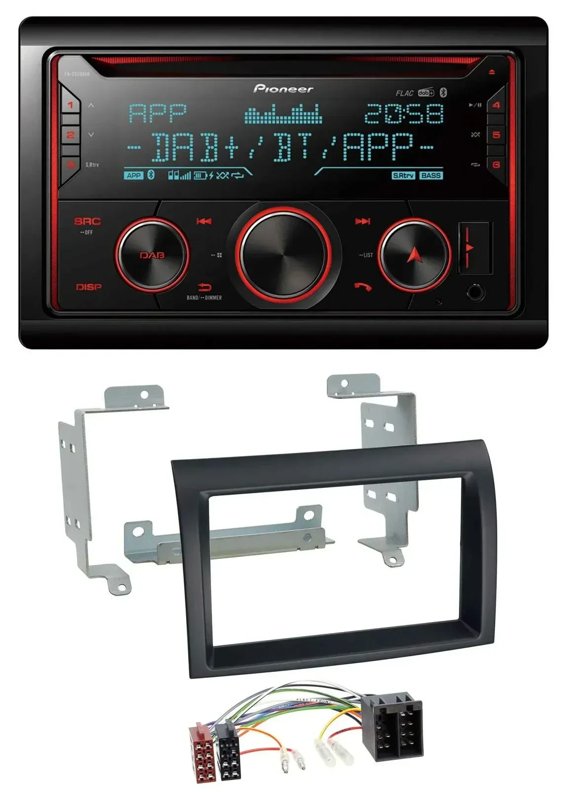 Автомагнитола Pioneer 2-DIN, DAB, Bluetooth, USB, CD для Fiat Ducato (2006–2011)