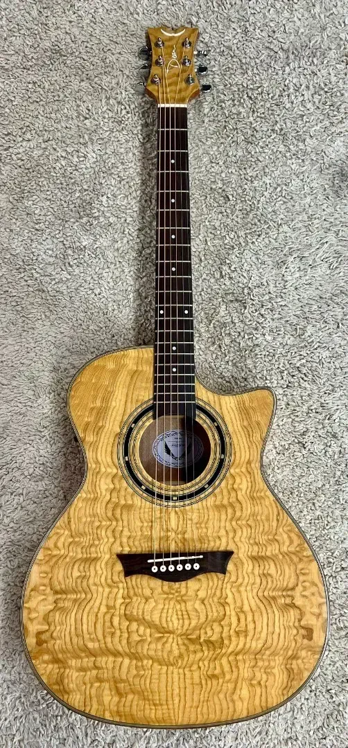 Dean EQA GN Exotica Quilt Ash Acoustic-Electric Guitar in a Gloss Natural Finish