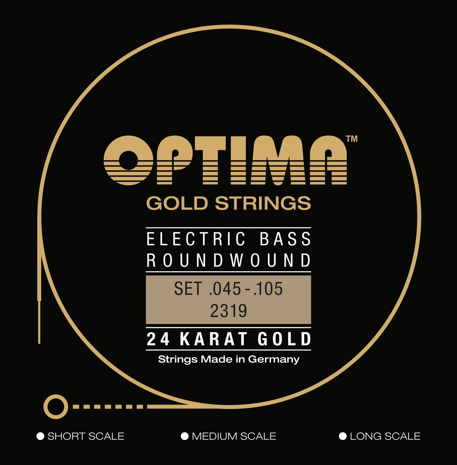 Струны для бас-гитары Optima 2319.L 24K Gold Medium Light 45-105