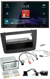 JVC USB Bluetooth 2DIN DAB Lenkrad Autoradio für Alfa Romeo Mito 08-14 schwarz