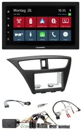 Blaupunkt Lenkrad Bluetooth DAB 2DIN USB Autoradio für Honda Civic ab 12 schwarz