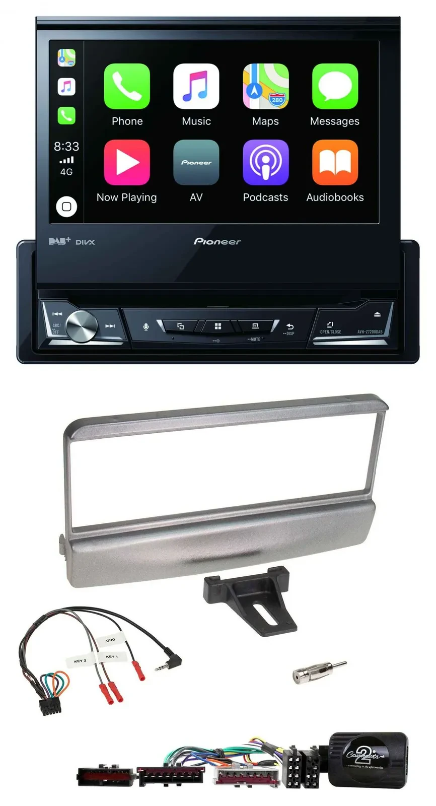 Pioneer DVD Bluetooth DAB USB Lenkrad Autoradio für Ford Escort Focus silber