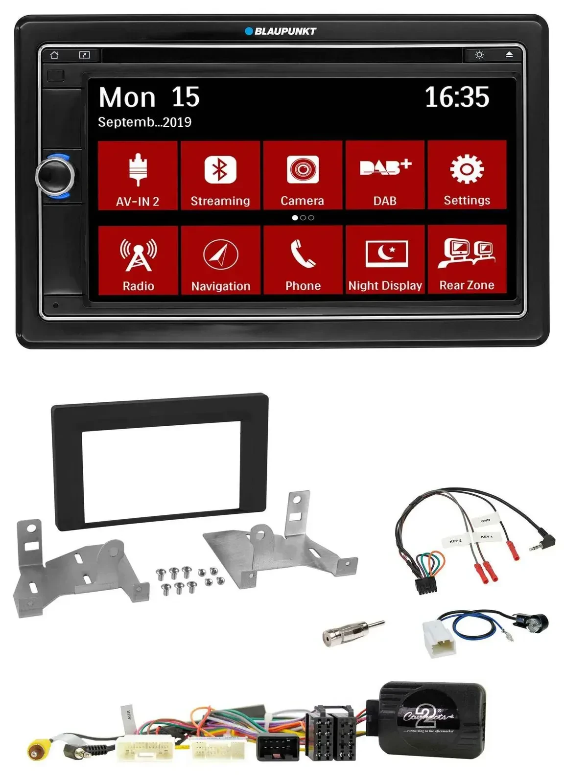 Blaupunkt TMC USB Lenkrad Bluetooth DAB 2DIN Navigation für Toyota Aygo ab 22 AB