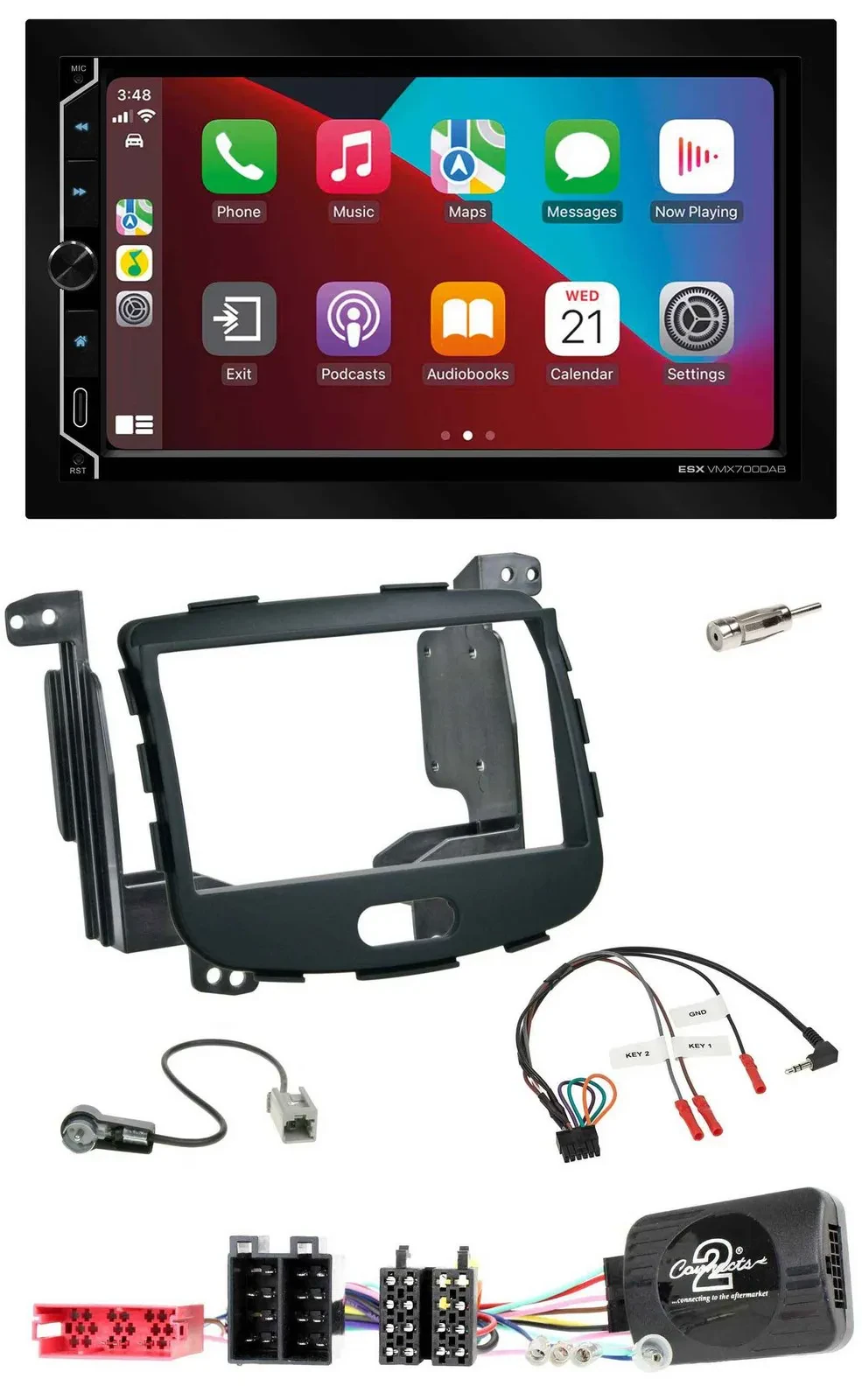 Автомагнитола для Hyundai i10 (2009–2013) ESX 2-DIN, DAB, USB, Bluetooth, поддержка кнопок на руле, Rubber Touch