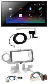 Pioneer DAB MP3 Bluetooth 2DIN USB Autoradio für Toyota Yaris 2011-2014 silber