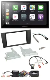 Pioneer Lenkrad Bluetooth DAB 2DIN USB Autoradio für Audi A4 2000-2001
