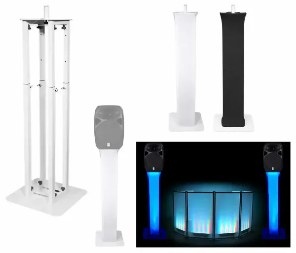 (1) Rockville White Adjustable Totem Stand For (1) RPG152K 15" Speaker