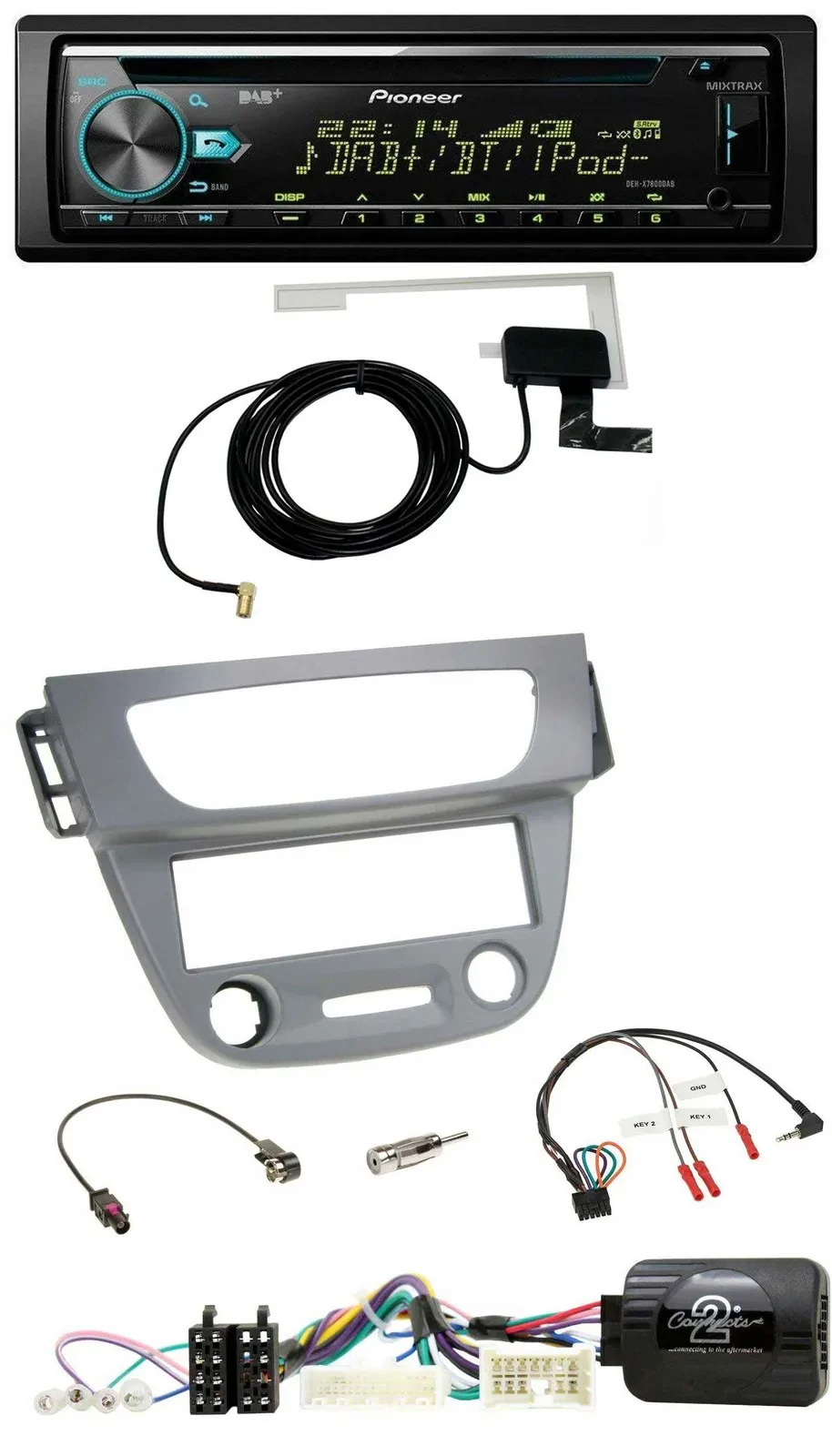 Автомагнитола для Renault Megane 3 (2012–2014) Pioneer MP3, CD, USB, DAB, серый