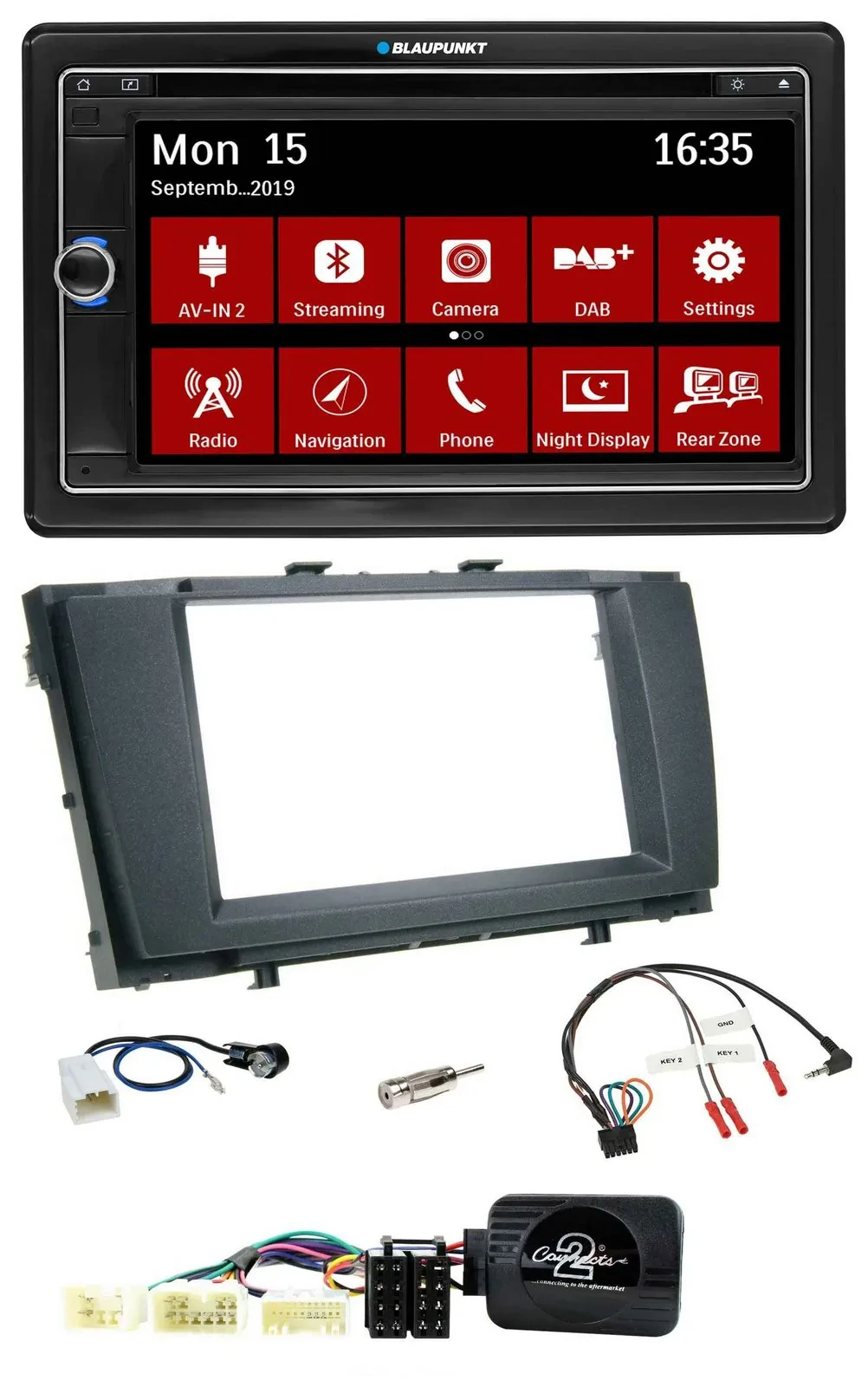 Blaupunkt Bluetooth DAB 2DIN USB DVD Lenkrad Autoradio für Toyota Avensis 2009-2