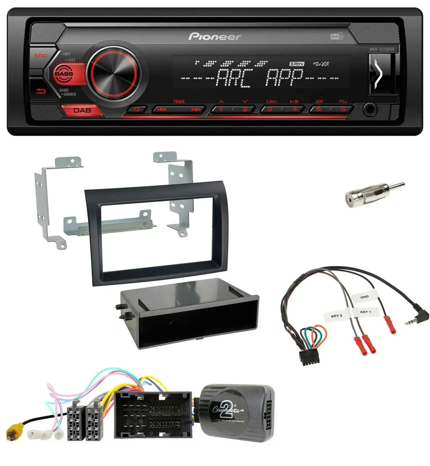 Автомагнитола для Citroen Jumper (с 2014) Pioneer 1-DIN, DAB, MP3, USB, совместима с кнопками на руле