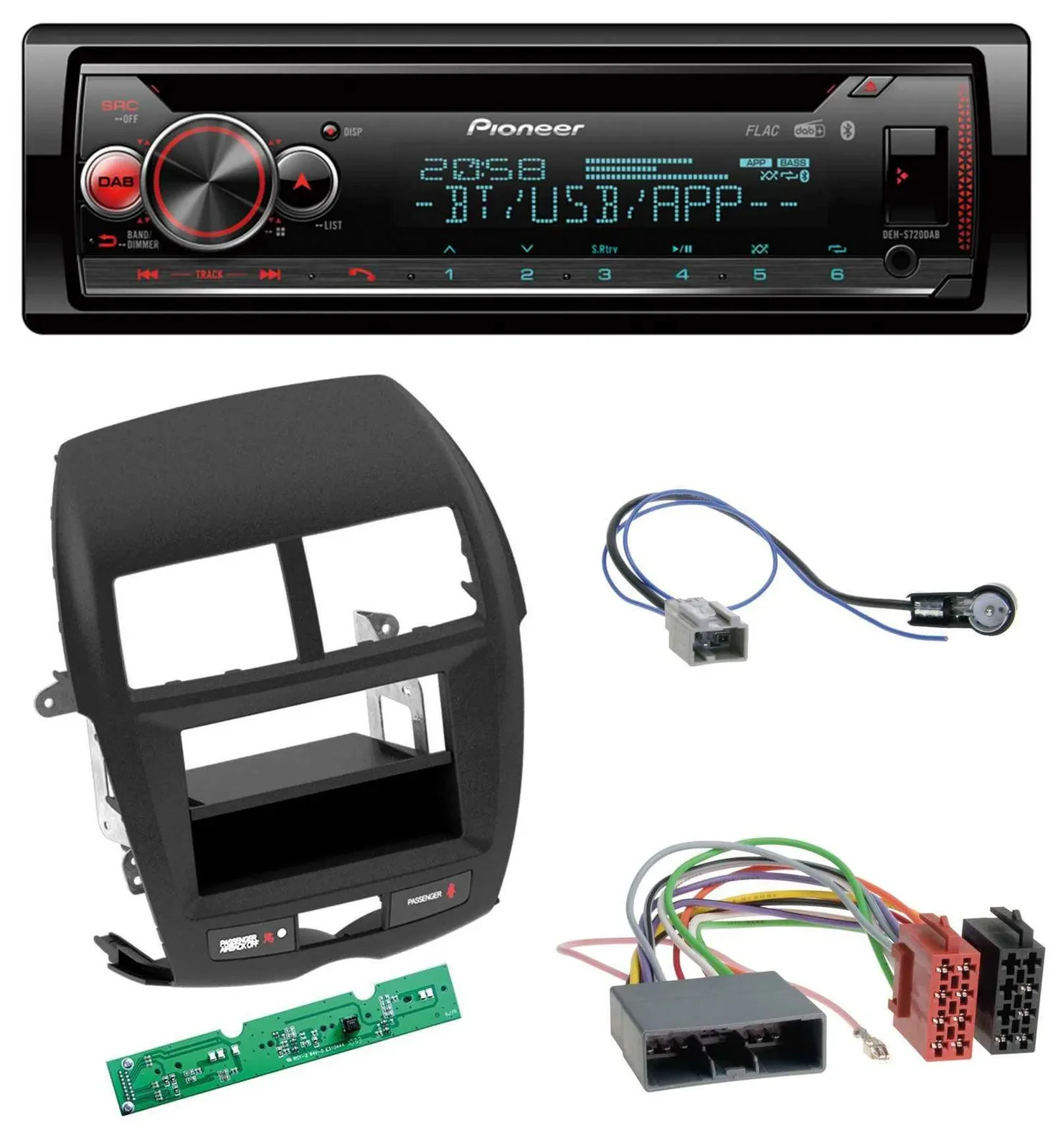 Pioneer MP3 DAB CD Bluetooth USB Autoradio für Mitsubishi ASX (2010-2014)