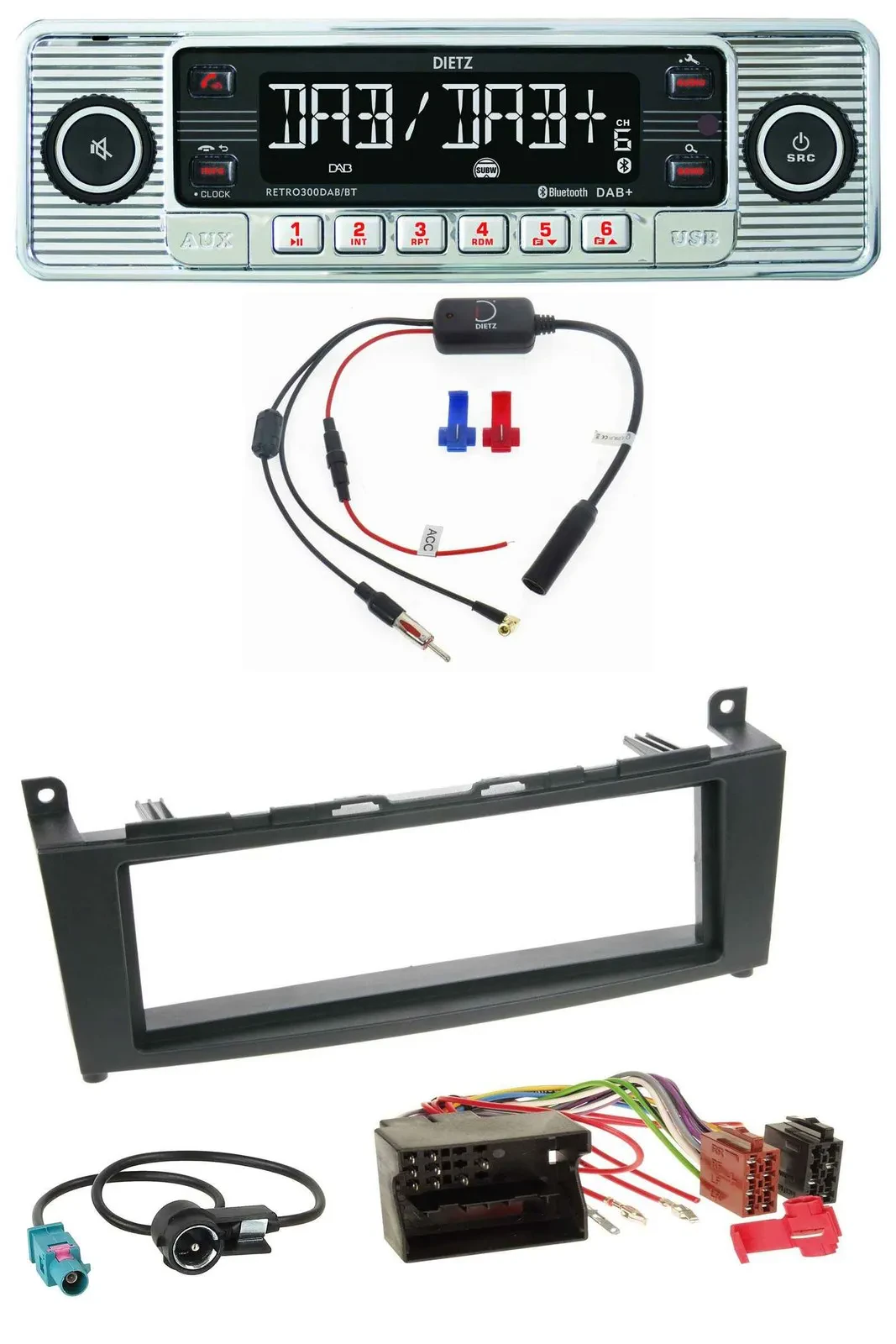 Dietz DAB USB MP3 Bluetooth Autoradio für Mercedes C-Klasse W204 ab 2007
