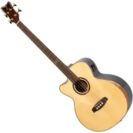 Электроакустическая бас-гитара Ortega STRIPSU.ACB-L леворукая натуральный с чехлом