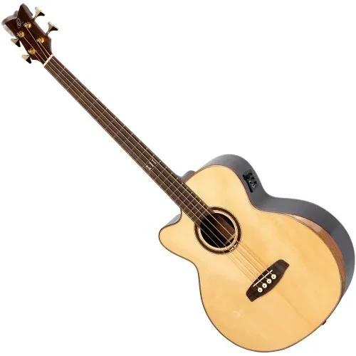 Электроакустическая бас-гитара Ortega STRIPSU.ACB-L леворукая натуральный с чехлом