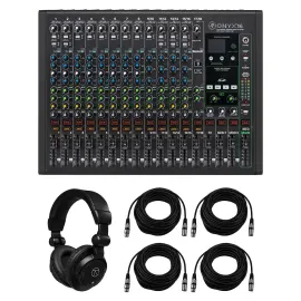 Mackie Onyx 16-Channel Premium Analog Mixer with Multi-Track USB, Bundle with TA