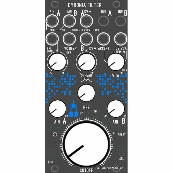 Модульный студийный синтезатор Blue Lantern Cydonia Bi-Phase Stereo VCF/VCA Eurorack Synth Module