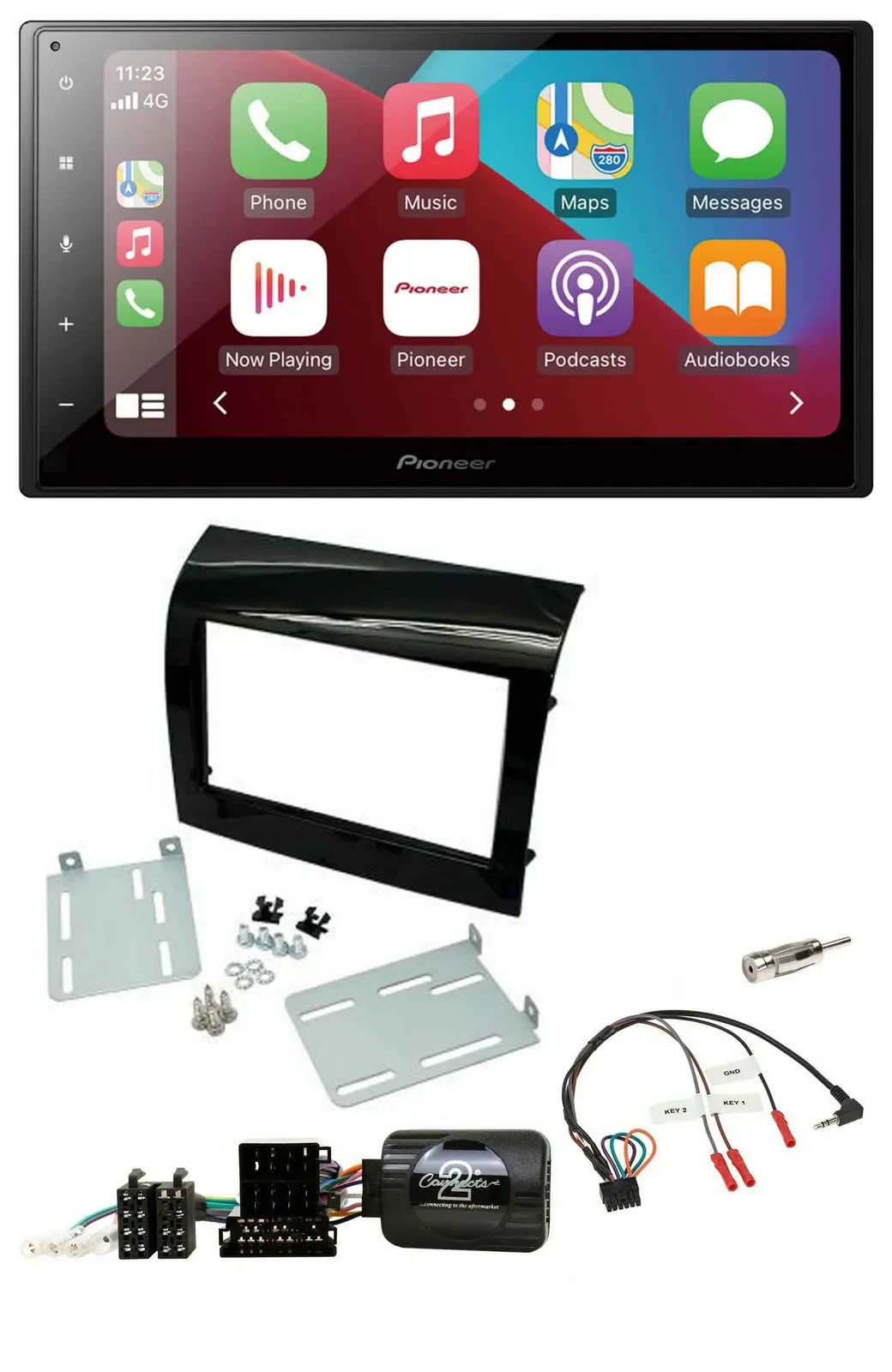 Автомагнитола для Fiat Ducato 2012–2015 Pioneer 2-DIN, DAB, Bluetooth, USB, поддержка управления на руле