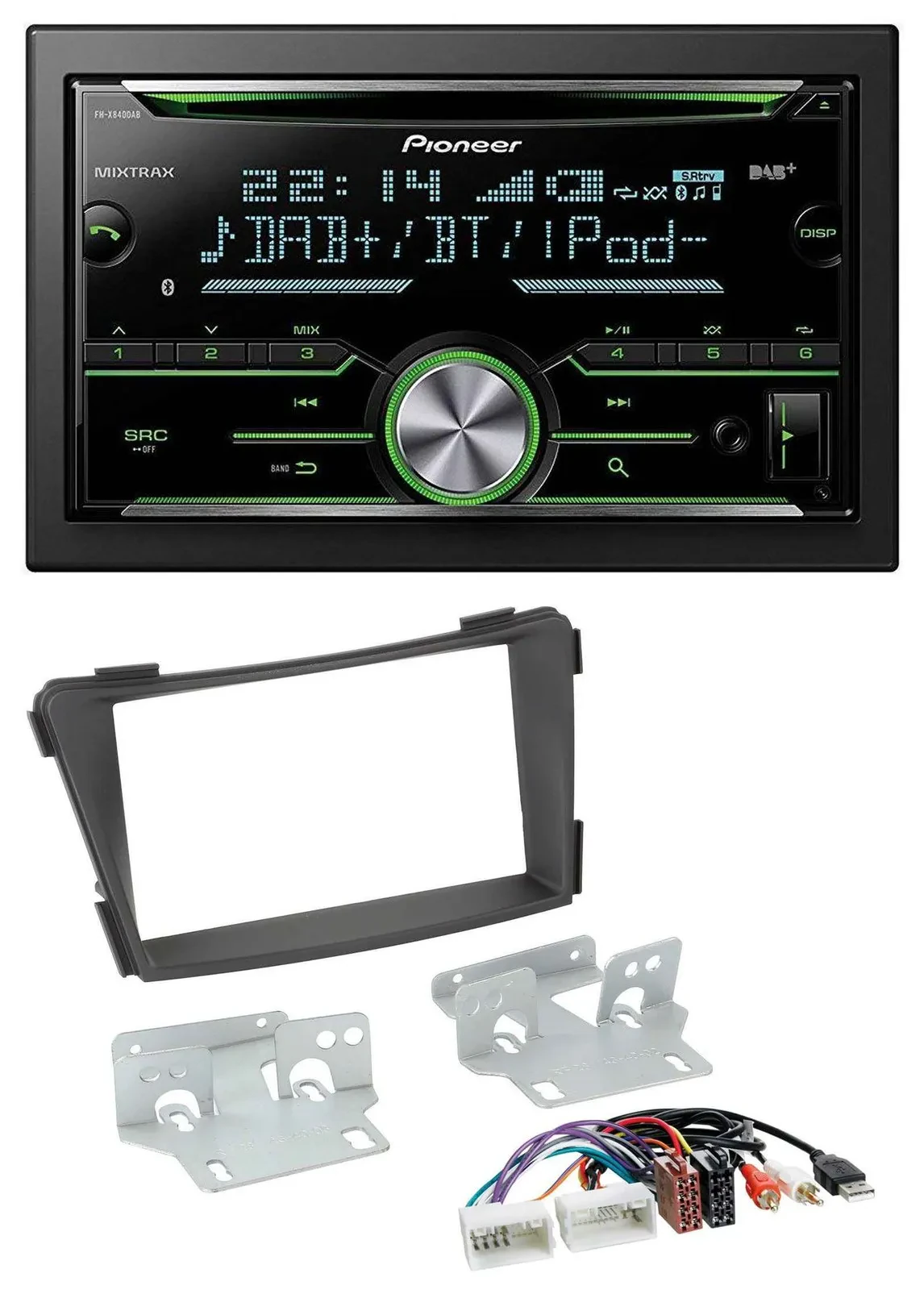 Pioneer Bluetooth MP3 DAB 2DIN USB CD Autoradio für Hyundai i40 ab 2011 VF schwa