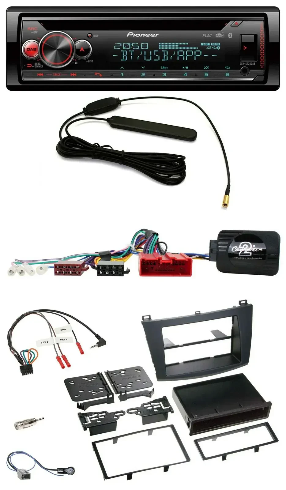 Автомагнитола Pioneer USB DAB Bluetooth CD для Mazda 3 (2009–2013), поддержка кнопок на руле, CAN-Bus