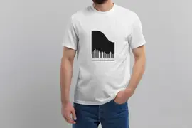 Футболка Popmerch WWXXL92 "Grand Piano" белая, женская, размер XXL