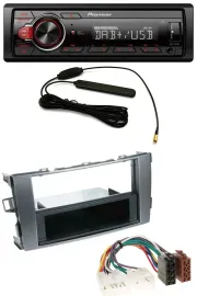 Автомагнитола для Toyota Auris (2007–2012) Pioneer 1-DIN DAB MP3 USB AUX антрацит-серый