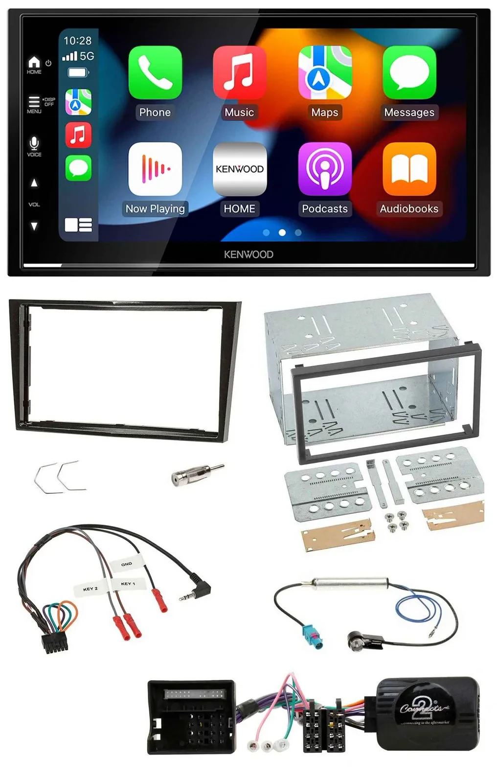 Kenwood DAB USB Bluetooth 2DIN Lenkrad Autoradio für Opel Zafira Corsa D Astra H